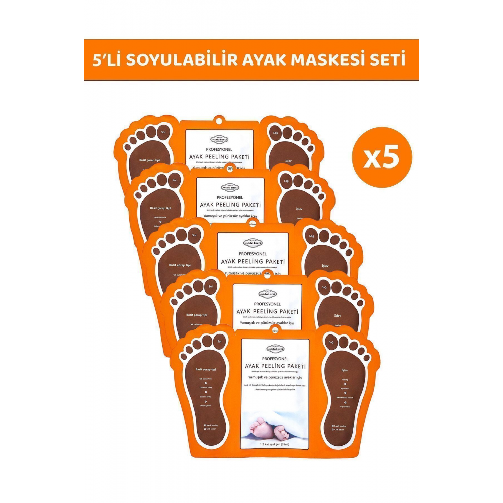 ÇORAP TİPİ AYAK PEELİNG MASKESİ 5'Lİ