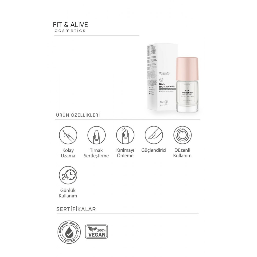 Fitalive Nail Hardener Tırnak - Opak