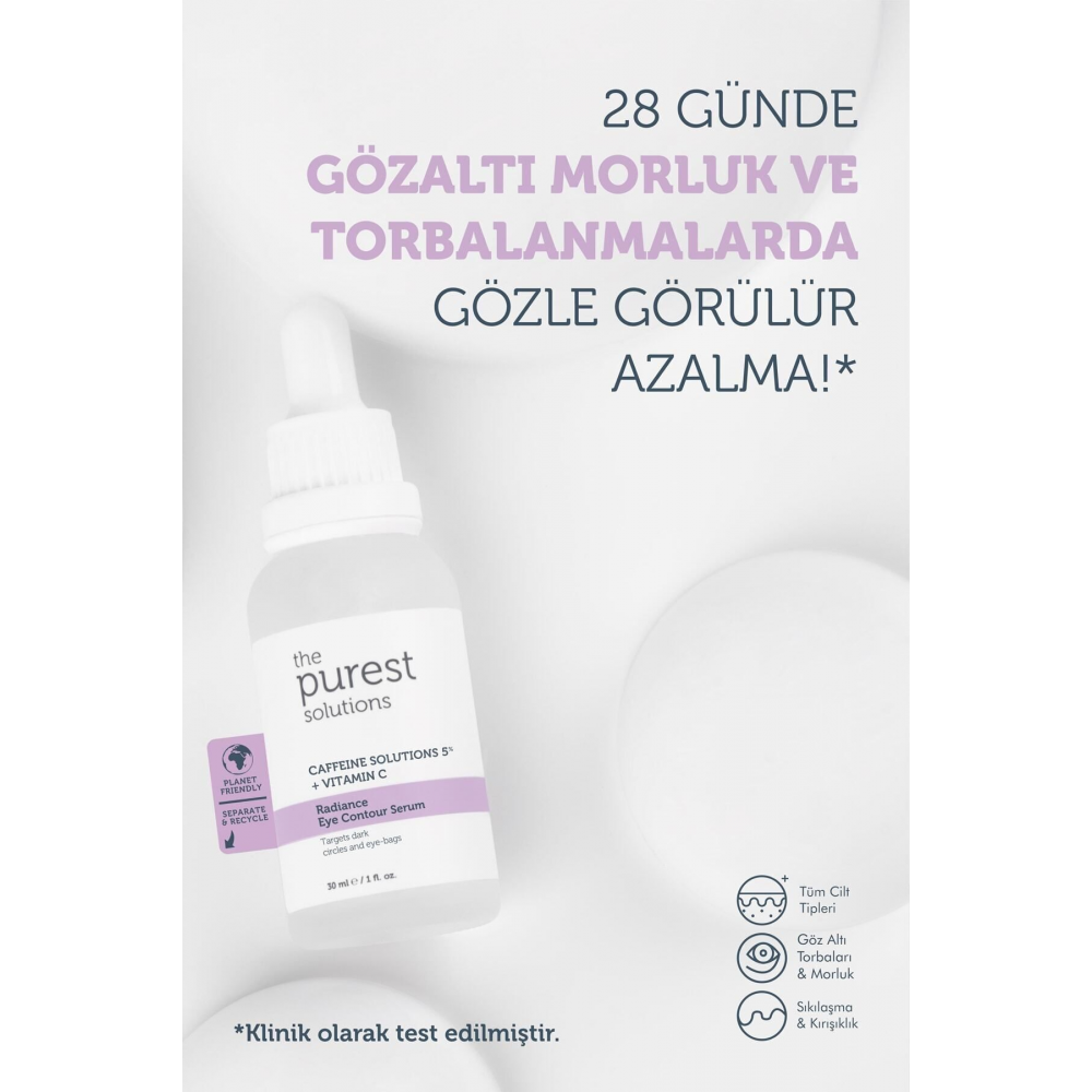 Torbalanma Karşıtı, Aydınlatıcı Kafein Göz Altı Serumu 30 ml (CAFFEİNE 5% VİTAMİN C)