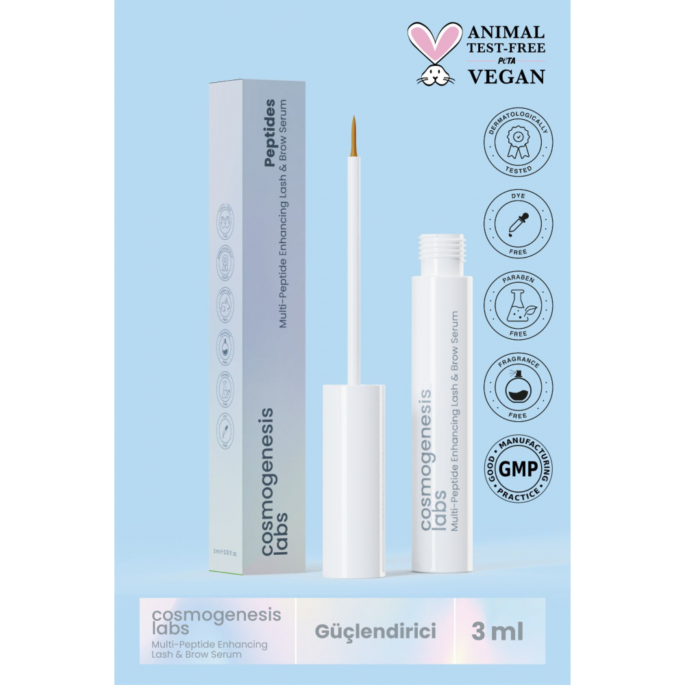 Güçlendirici Besleyici Su Bazlı Kaş Kirpik Serumu 3ml Vegan Doğal Içerik Dolgun Görünüm (1% BİOTİN)