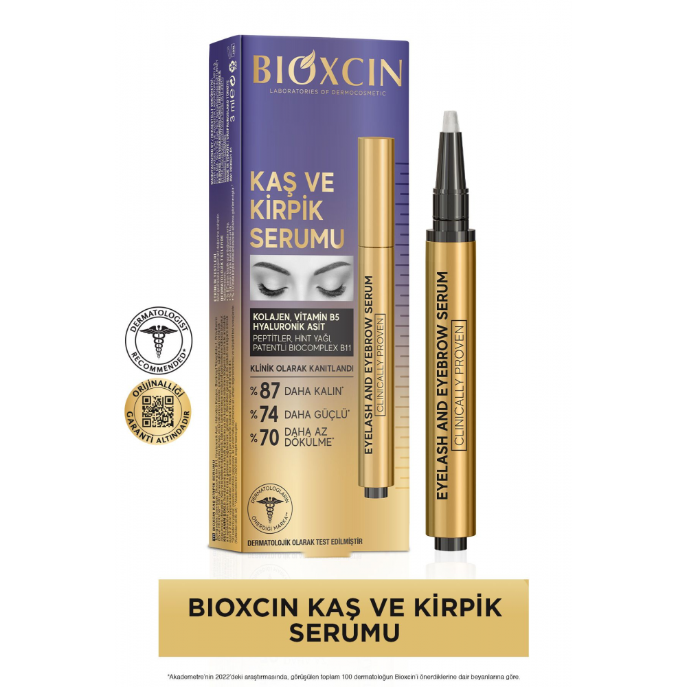 Kaş Kirpik Serumu - Kolajen Hyaluronik Asit Hint Yağı Keratin Peptidleri B5 Biocomplex B11