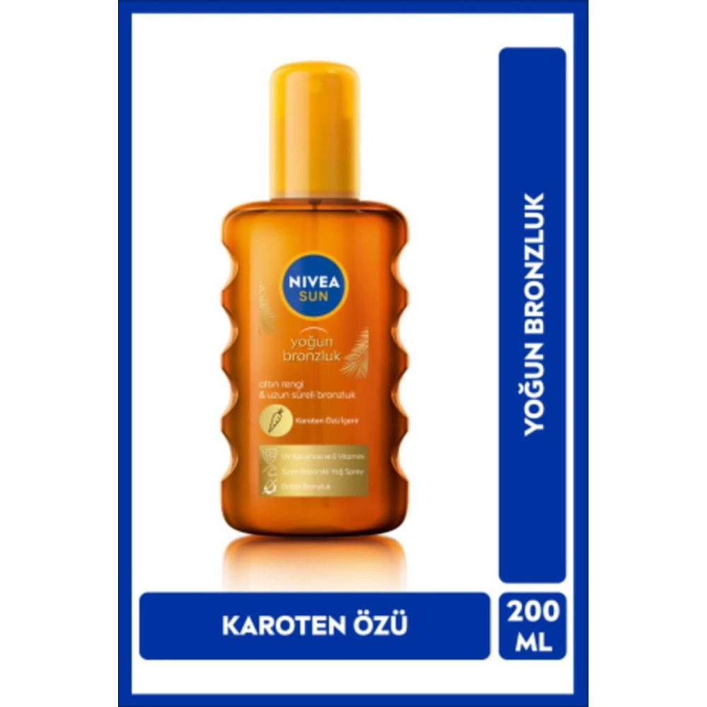 Sun Karoten Özlü Yoğun Bronzlaştırıcı Güneş Yağ Sprey 200ml, E Vitamini, Uva Uvb, Doğal Bronzluk