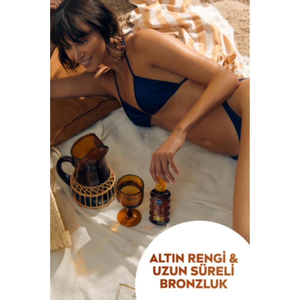Sun Karoten Özlü Yoğun Bronzlaştırıcı Güneş Yağ Sprey 200ml, E Vitamini, Uva Uvb, Doğal Bronzluk
