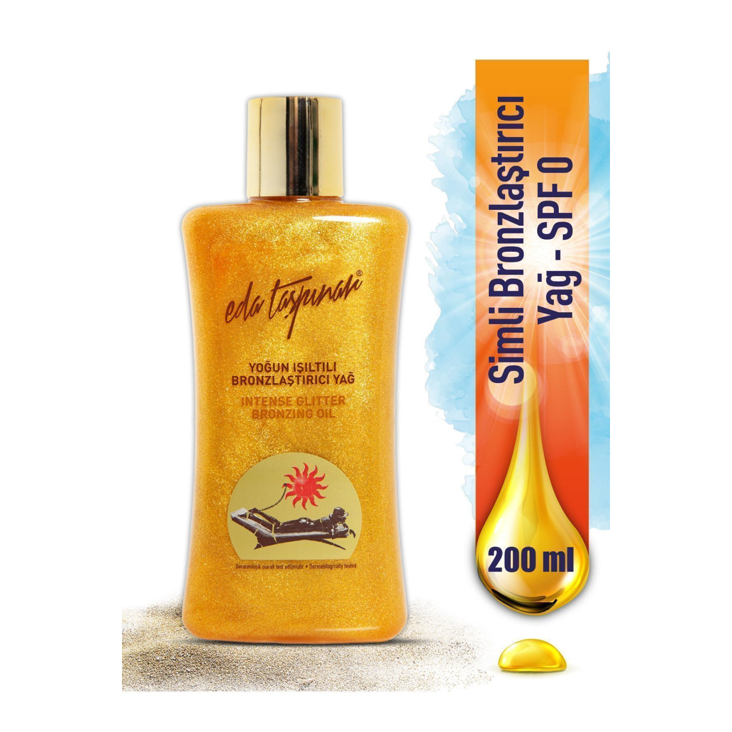 Yoğun Bronzlaştırıcı Işıltılı Simli Yağ - 200 ml