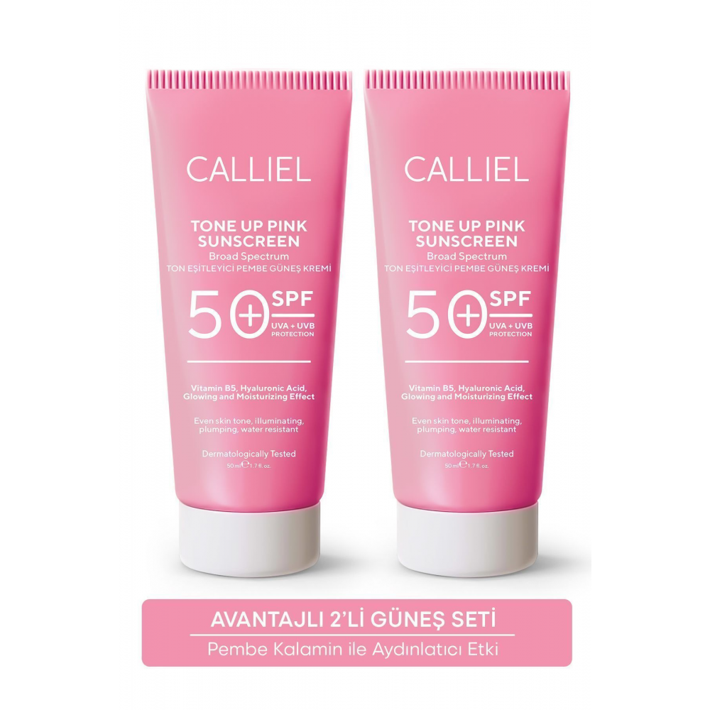 2’li Ton Eşitleyici, Aydınlatıcı Spf 50+ Renkli Güneş Kremi Glutatyon, Hyaluronik Asit Etkili