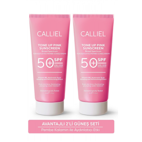 2’li Ton Eşitleyici, Aydınlatıcı Spf 50+ Renkli Güneş Kremi Glutatyon, Hyaluronik Asit Etkili