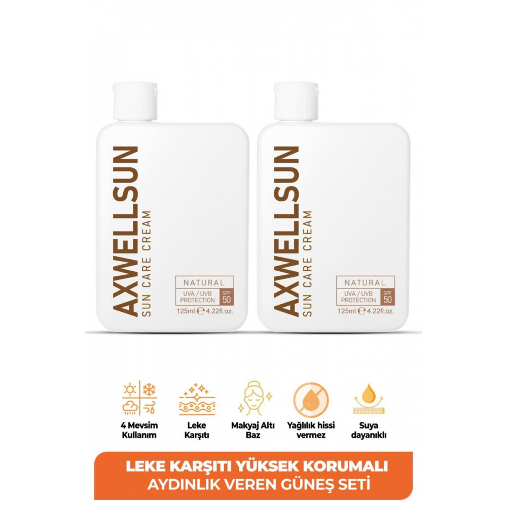 50 SPF+ 2 Li Fırsat Seti Leke Karşıtı Nemlendirici Yüksek Koruma Güneş Kremi