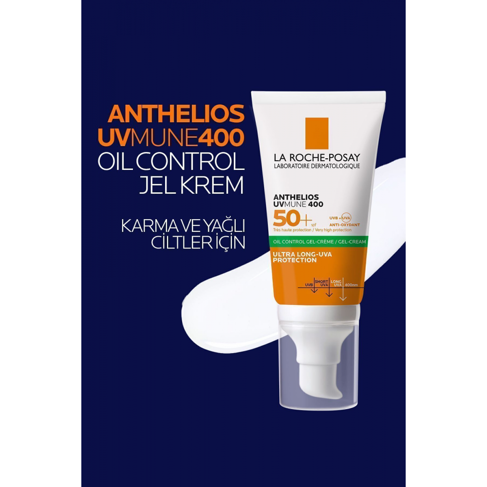 Anthelios Oil Control Gel Cream Spf50+ Yağlı Ciltler İçin Yüz Güneş Kremi 50ml&Termal Su 50ML