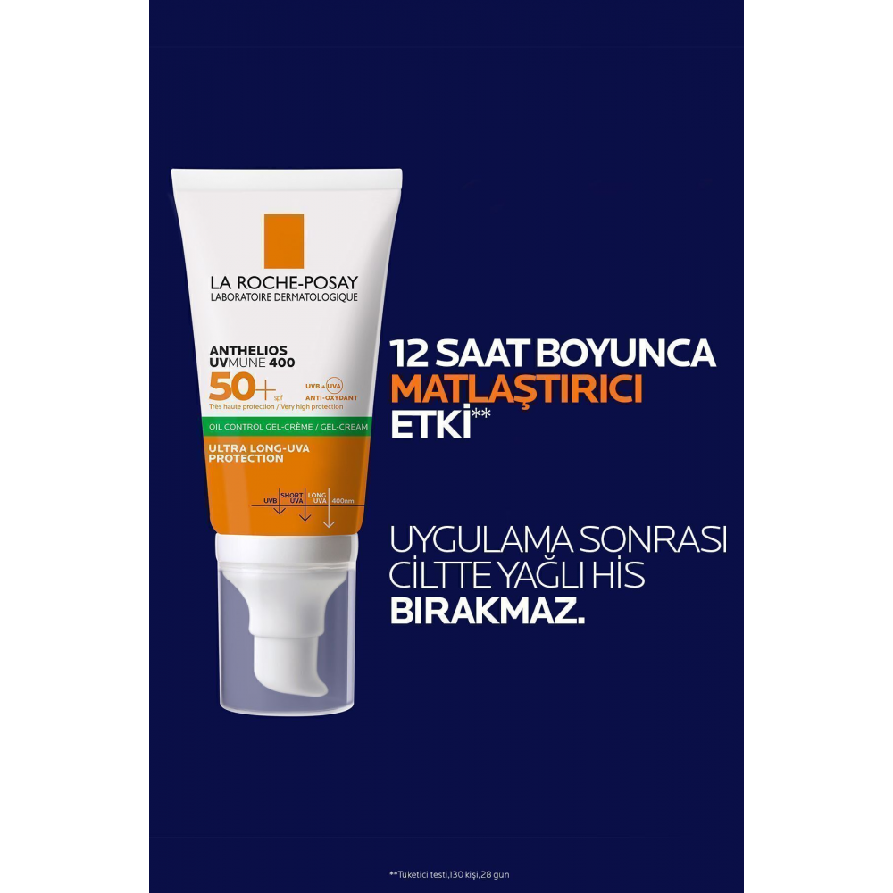 Anthelios Oil Control Gel Cream Spf50+ Yağlı Ciltler İçin Yüz Güneş Kremi 50ml&Termal Su 50ML