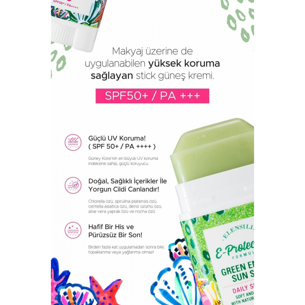 Makyaj Üzerine Uygulanabilen Stick Güneş Kremi Spf 50+ Pa++++ Green Energy Sun Stick
