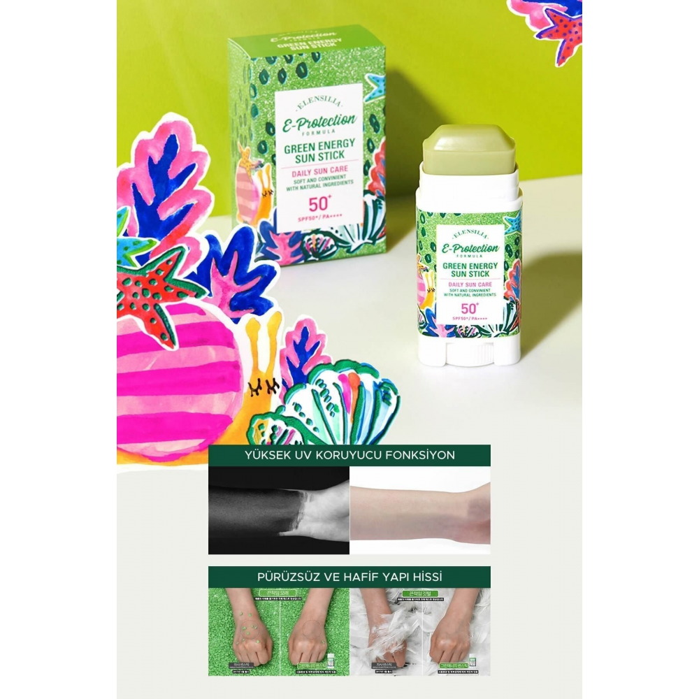 Makyaj Üzerine Uygulanabilen Stick Güneş Kremi Spf 50+ Pa++++ Green Energy Sun Stick