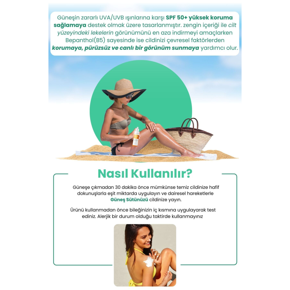 Spf 50 Faktör Uva - Uvb Güneş Koruyucu Sprey Süt 200ml