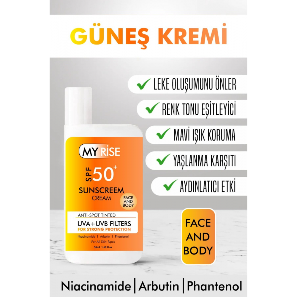 Ton Eşitleyici 50spf+ Güneş Kremi Kapatıcı Özellikli BB Renkli Güneş Kremi 50ml