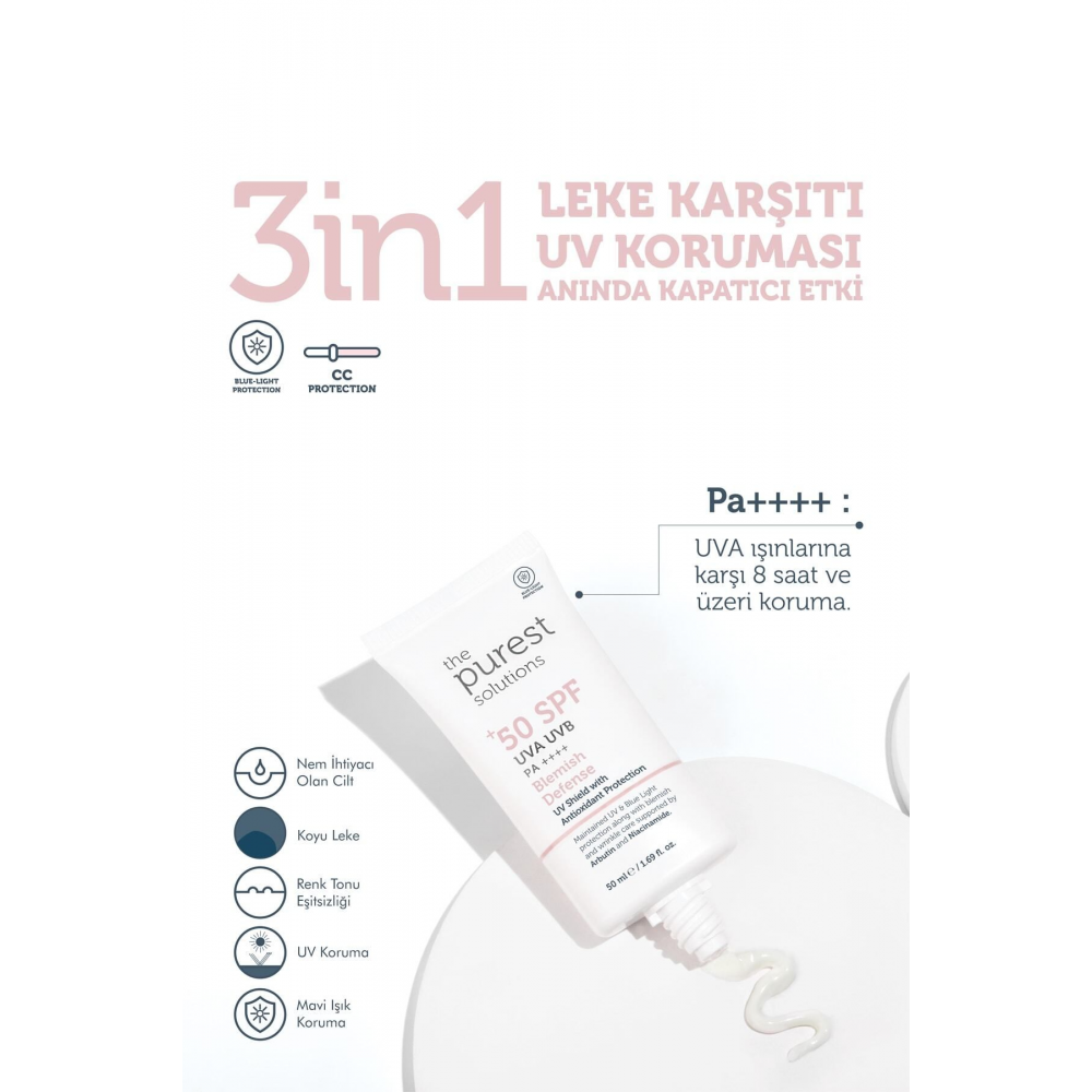 Leke Karşıtı ve Cilt Tonu Eşitleyici Renkli Güneş Koruyucu Krem SPF 50, 50 ml