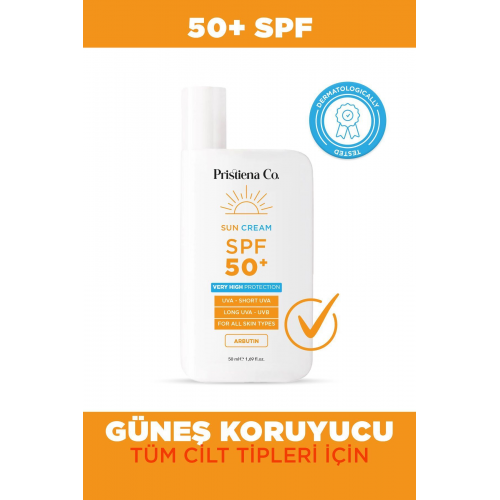 SPF 50+ Arbutinli Tüm Cilt Tipleri İçin Yüz Güneş Kremi 50 ML