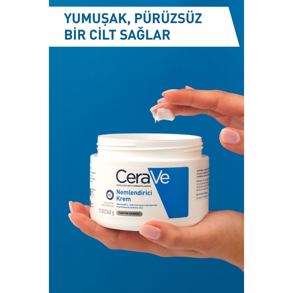 Nemlendirici Yüz Ve Vücut Kremi-Kuru Ciltler İçin Seramid Ve Hyalüronik Asit İçerikli 340gr