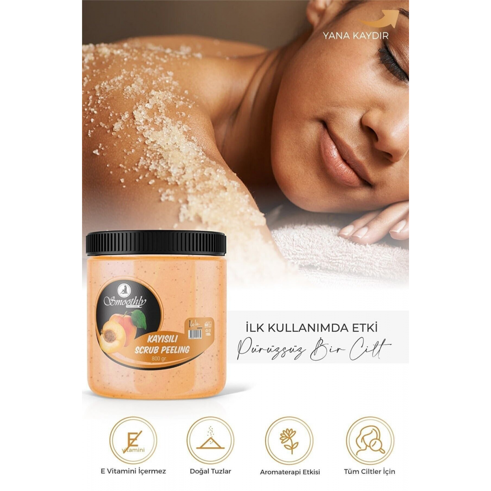 Kayısı Peeling 800 G. Epilasyon Sonrası Vücut Peelingi Batık & Çilek Bacak Onarıcı