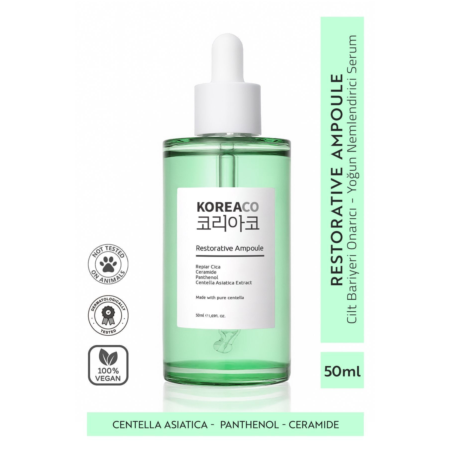 Centella & Cica & Ceramide - Onarıcı, Aydınlatıcı ,24 Saat Nemlendirme Ampoule