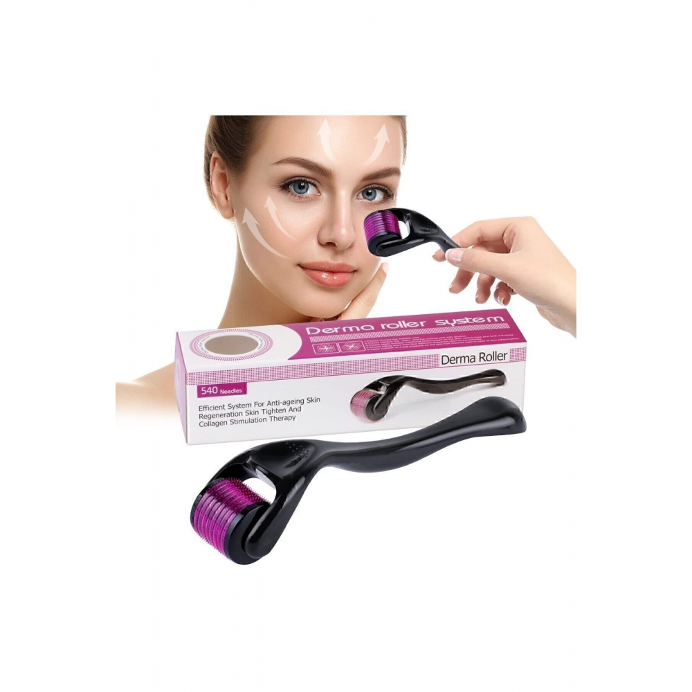 Titanyum Uçlu 540 Iğneli Derma Roller 1 mm Iğne Cilt Yüz Vücut Yenileme Masaj Aleti