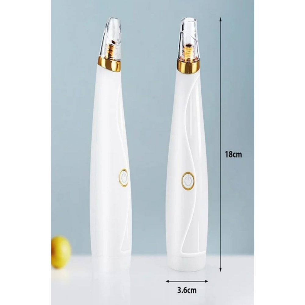 3 Başlıklı Pilli Pore Cleaner Vakumlu Siyah Nokta Dedektörü Cilt Temizleyici ve 4'lü Çelik Komedon