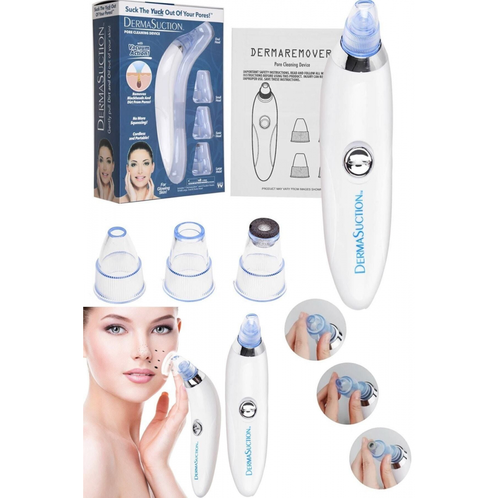 Derma Suction 40 Kpa Vakumlu Siyah Nokta Ve Yüz Temizleme Cihazı (ALETİ) Pil Ile Çalışır