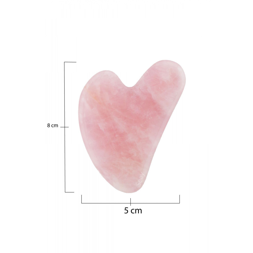 Pembe Kuvars Taşı Gua Sha Yüz Masaj Aleti Doğal Taş Sertifikalı