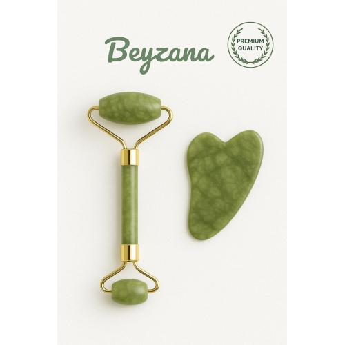 Yeşim %100 Doğal Taş Masaj Aleti Ve Kalp Gua Sha Yüz Bakım Taşı