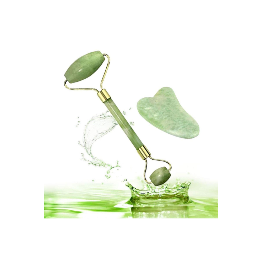 Yeşim %100 Doğal Taş Masaj Aleti Ve Kalp Gua Sha Yüz Bakım Taşı