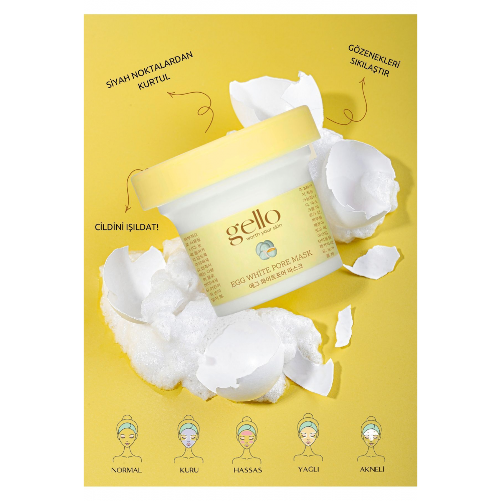 Gözenek Sıkılaştırıcı Yumurta Akı Maskesi - Egg White Pore Mask