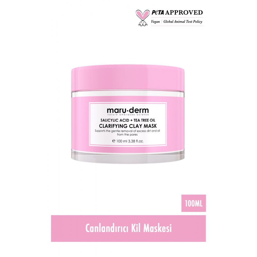 Kil Maskesi | Salisilik Asit + Çay Ağacı Yağı Kil Maskesi 100 ML | Siyah Nokta / Gözenek | Vegan