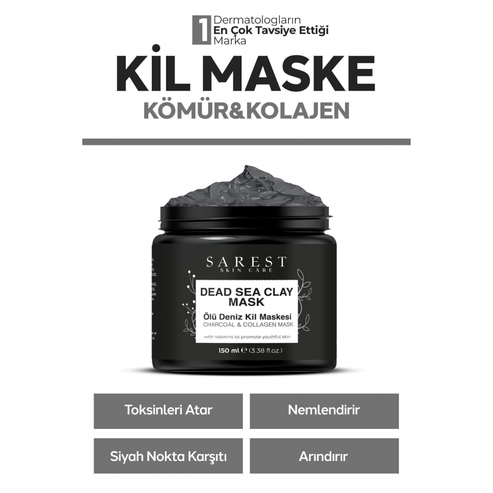 Kolajen Sivilce Ve Siyah Nokta Leke,giderici Collagen Ölüdeniz Kil Maskesi150 gr