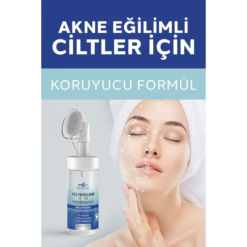 Fırçalı Yüz Temizleme Köpüğü Siyah Nokta ve Sivilce Karşıtı