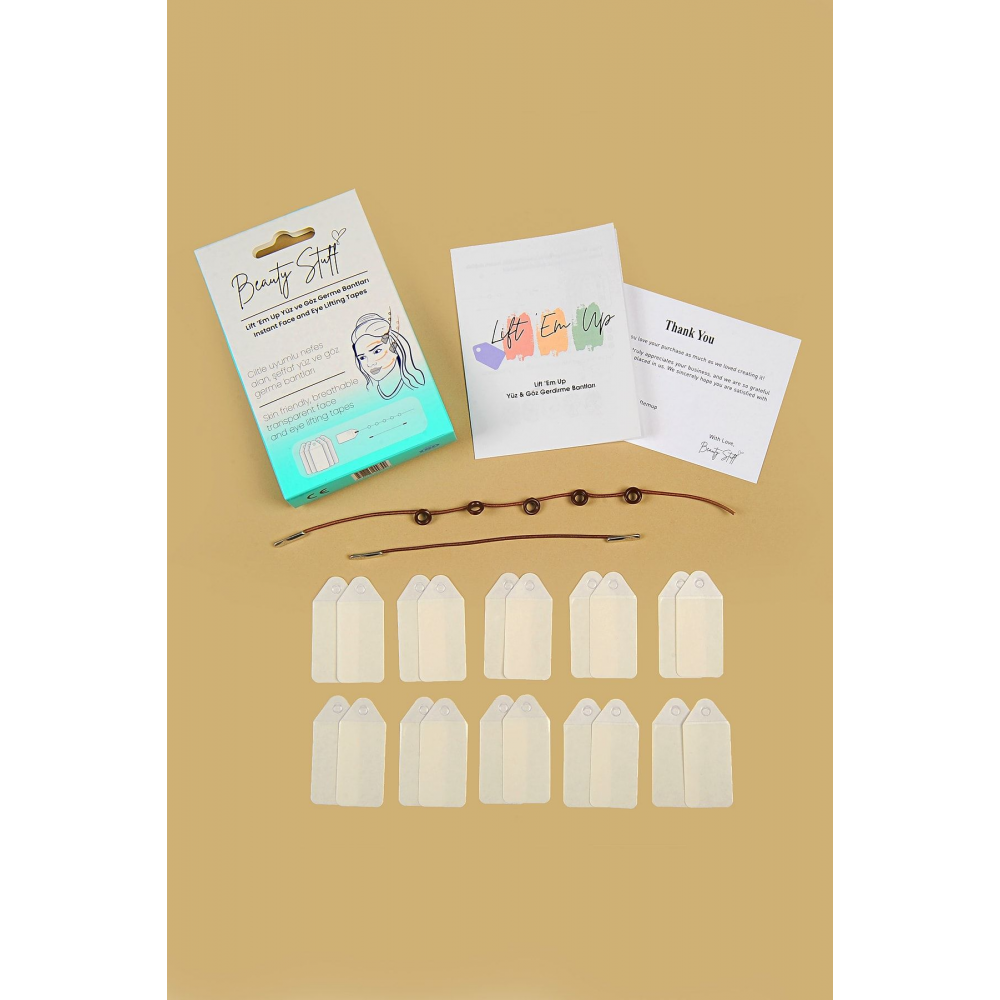 Kahverengi Lastikli Lift 'Em Up Yüz & Göz Germe Bantları (20'li paket) (Made in USA)