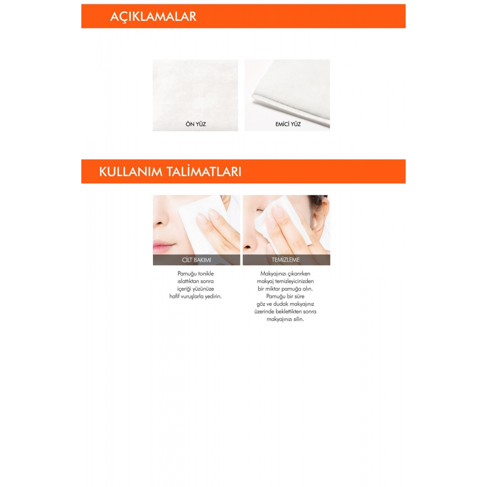 % 100 Pamuk Makyaj Temizleme Pedi Ultra Giant Cotton Pads 400 Adet