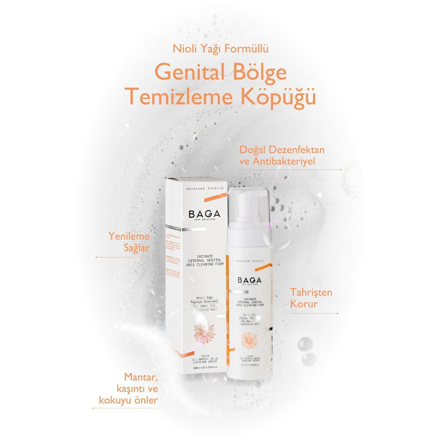 Nioli Yağı Formüllü Genital Bölge Temizleme Köpüğü