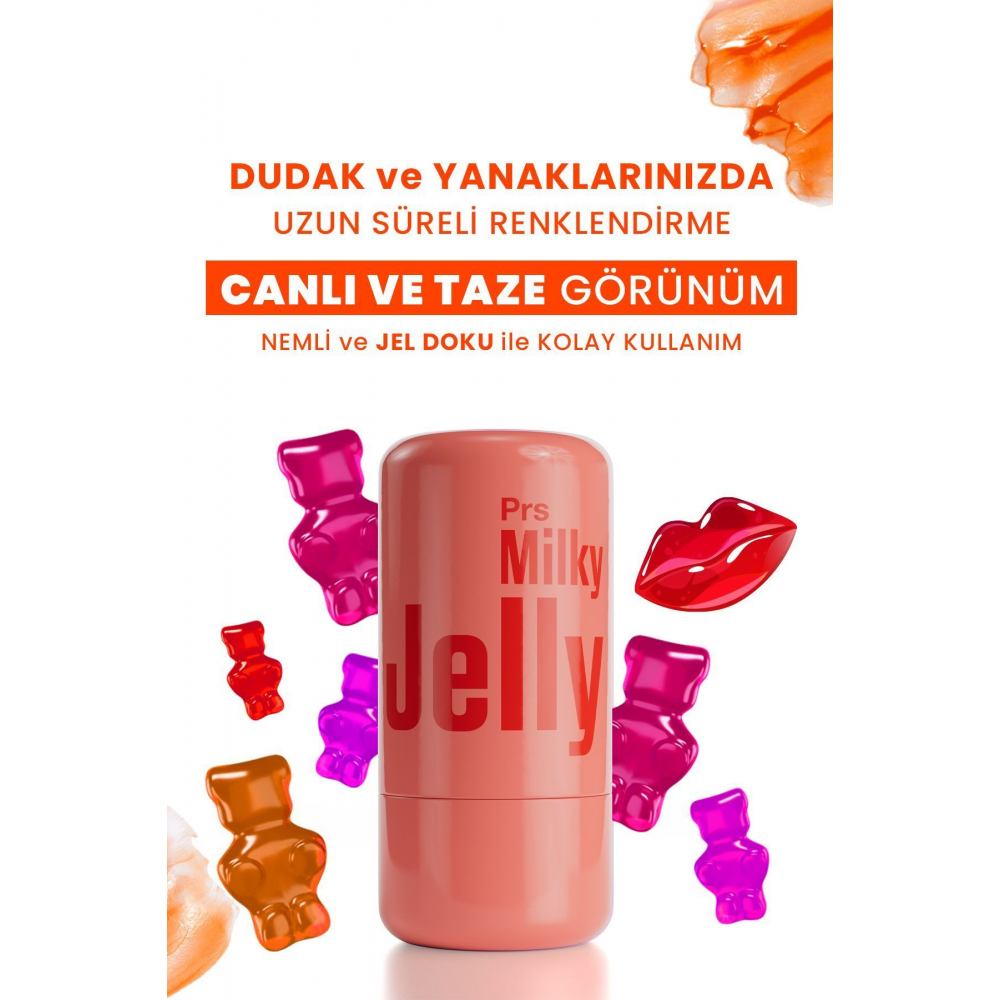 Milky Jelly Doğal Görünüm Dudak ve Yanak Renklendirici Allık Mercan (Coral) 5 GR