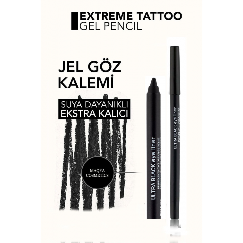 Suya Dayanıklı Siyah Yağlı / Jel Göz Kalemi Eyeliner