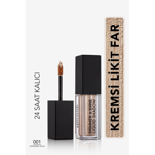 Metalik Likit Göz Farı (ALTIN) - Shimmer & Shine Liquid Shadow - 001 Cashmere Gold - 8682536002592