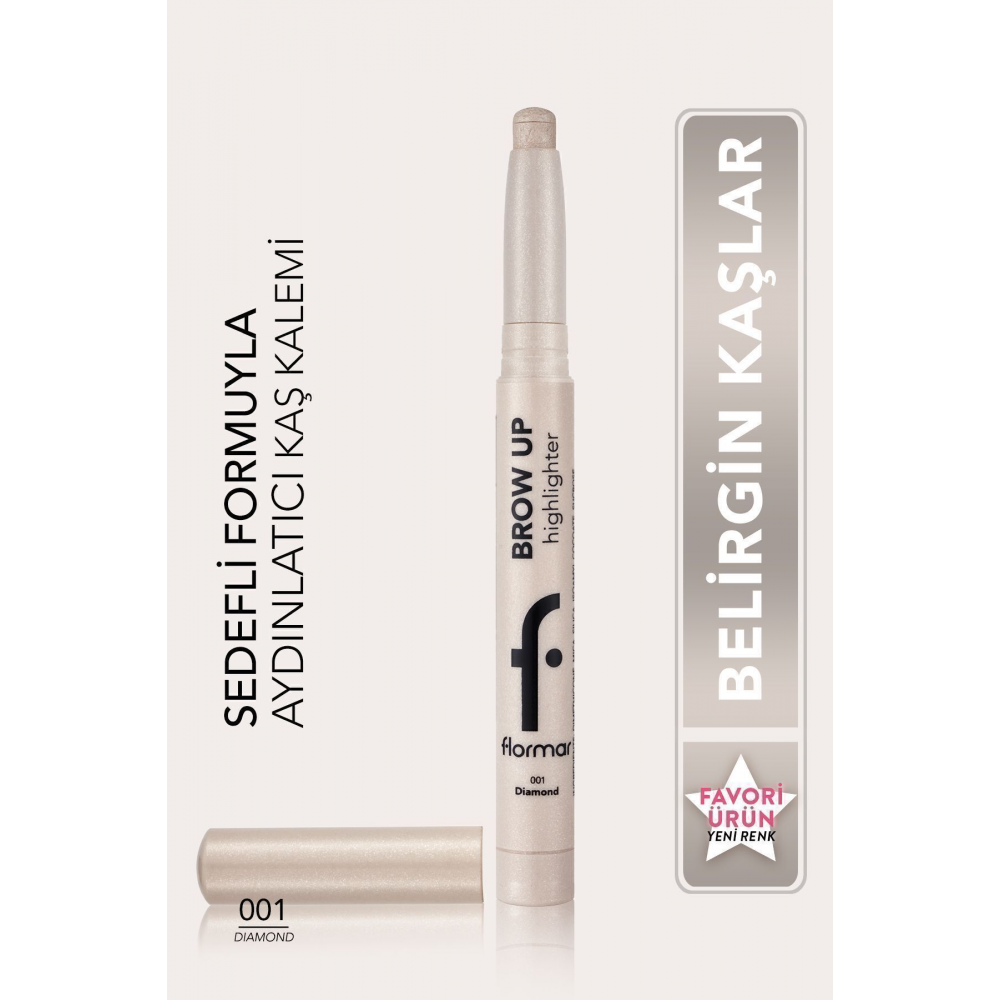 Asansörlü Aydınlatıcı Kaş Kalemi Gümüş -brow Up Highlighter Pencil-001 Diamond-8682536072434