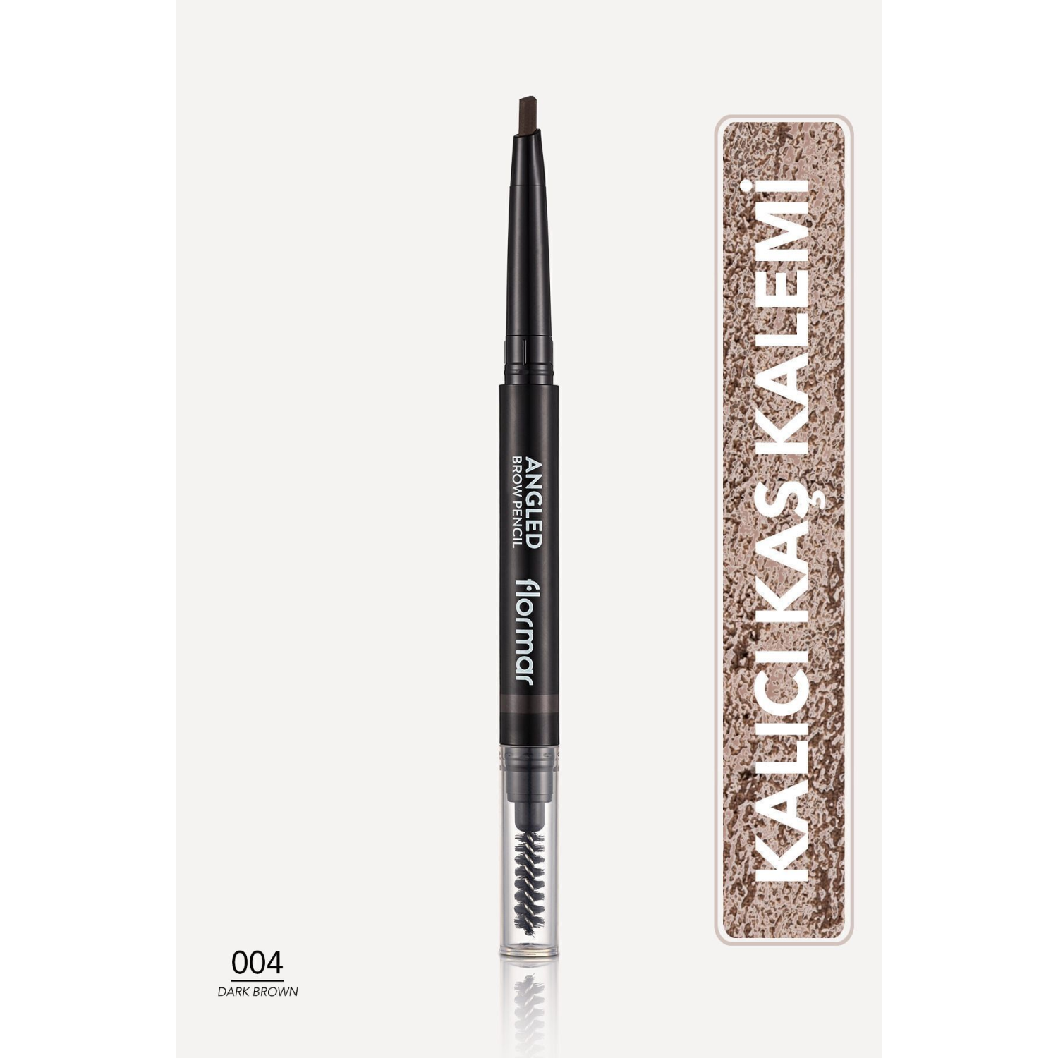 İki Uçlu Açılı Kaş Kalemi ve Kaş Fırçası (Koyu Kahve) - Angled Brow Pencil - 004 - 8690604572069