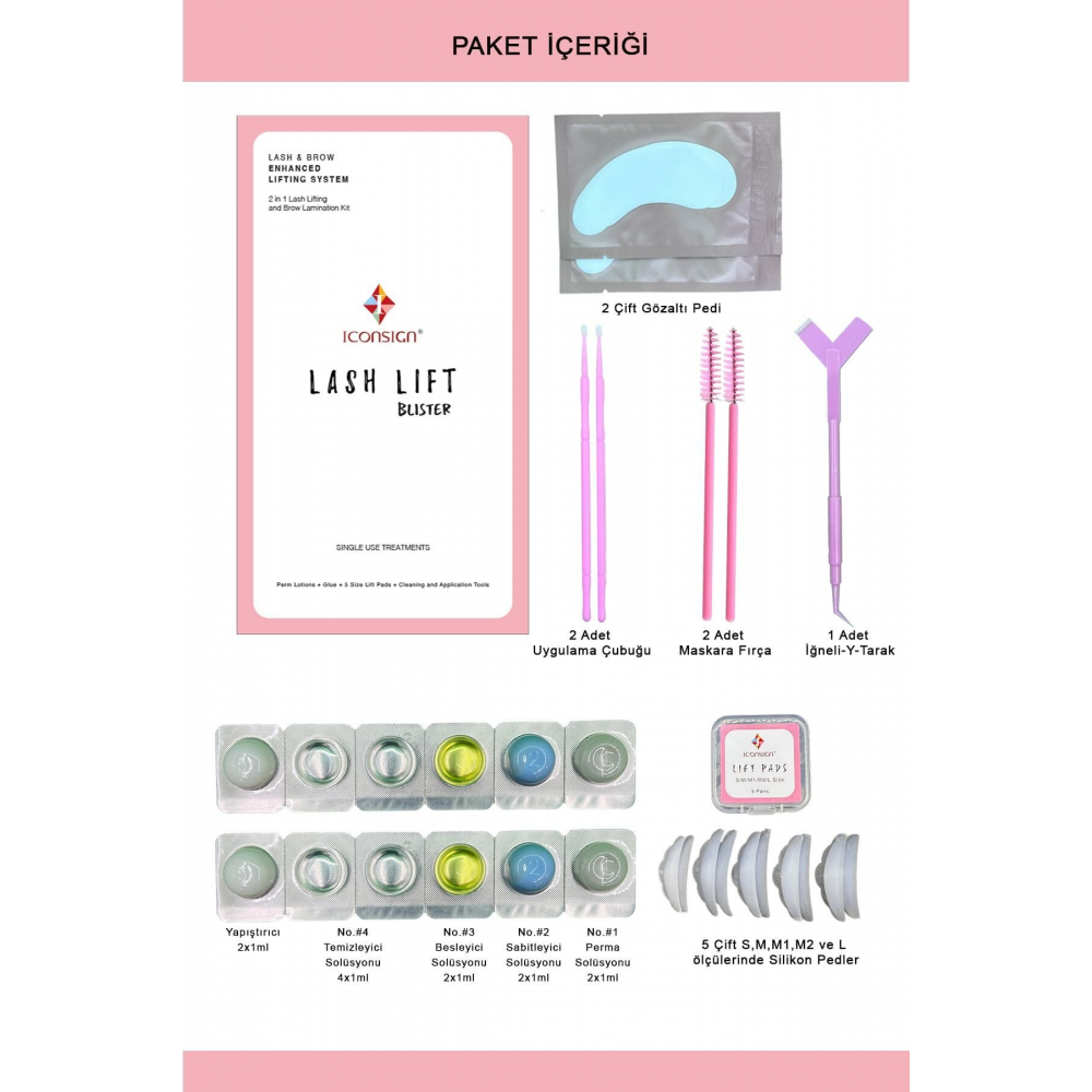 Kirpik Lifting, Kaş Laminasyon Seti, Kirpik Perması, Lash Lift Eko Paket