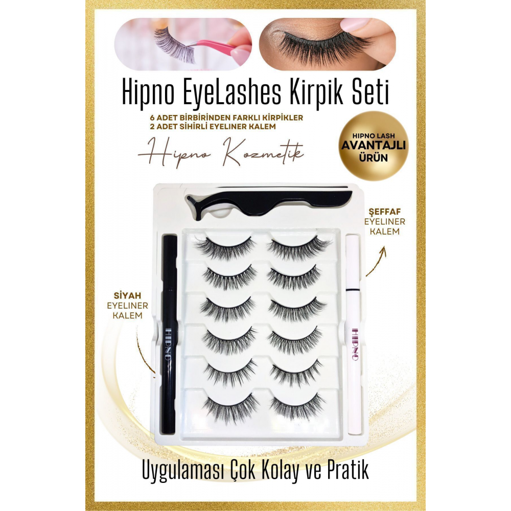 Takma Kirpik Seti 6farklı Model Kalem Yapıştırıcılı 3d Takma Kirpik