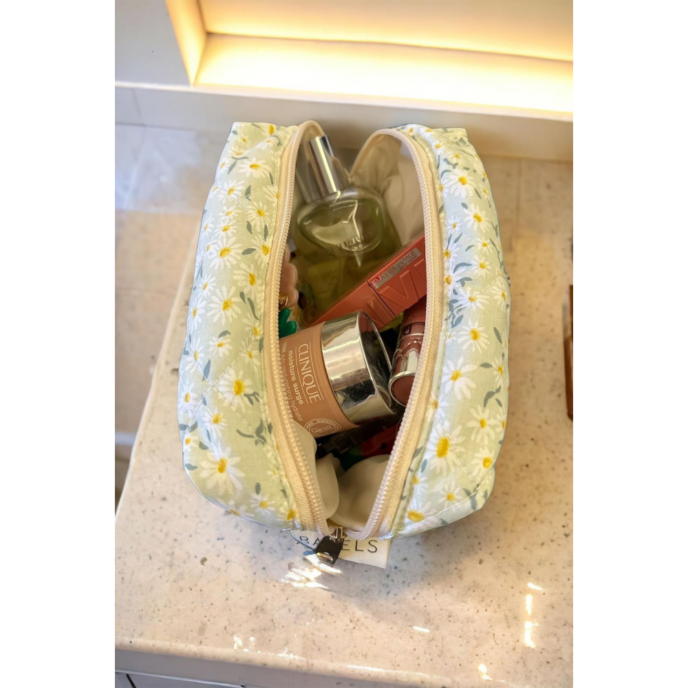 Papatya Desen Makyaj Çantası