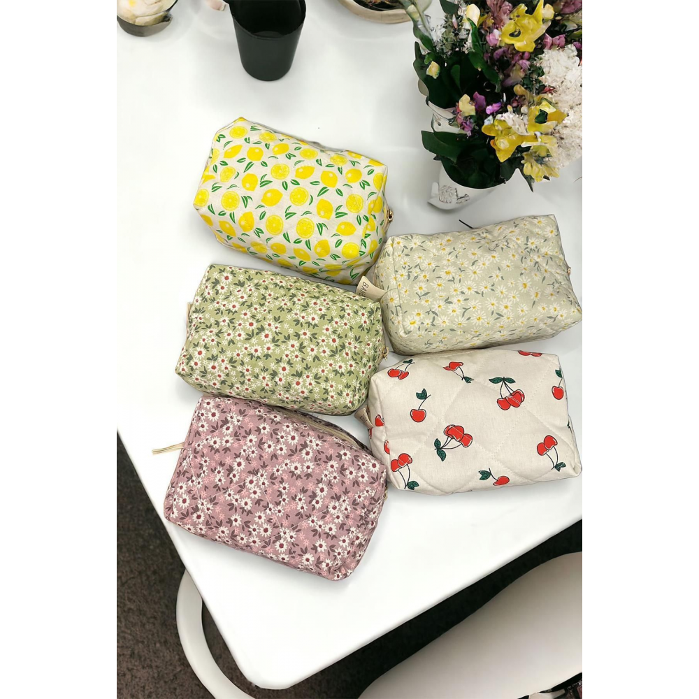 Papatya Desen Makyaj Çantası