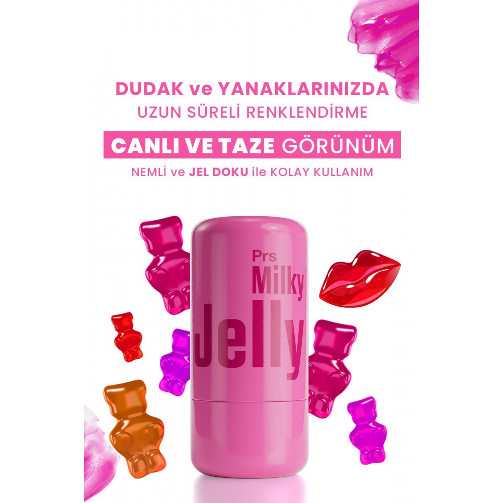 Milky Jelly Doğal Görünüm Dudak ve Yanak Renklendirici Allık Pembe (Pink) 5 GR