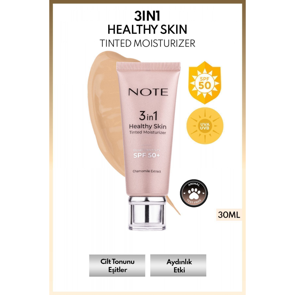 3 In 1 Healthy Skin Tinted Moisturizer 50 Spf Renk Ton Eşitleyici Aydınlatıcı Krem