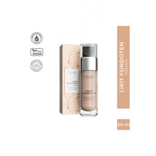 Fitalive 102 Liquid Foundation Likit Fondöten - Medium