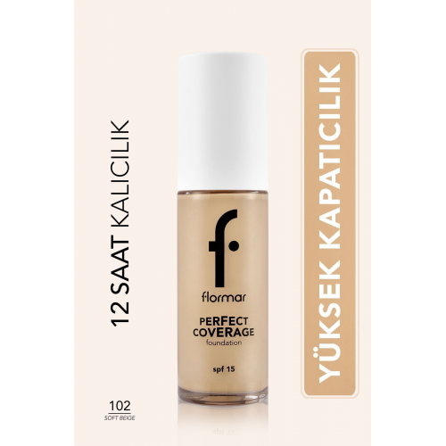 Perfect Coverage Yoğun Kapatıcı Su Bazlı Fondöten (SARI ALT TON) -102 Soft Beige -8682536058162