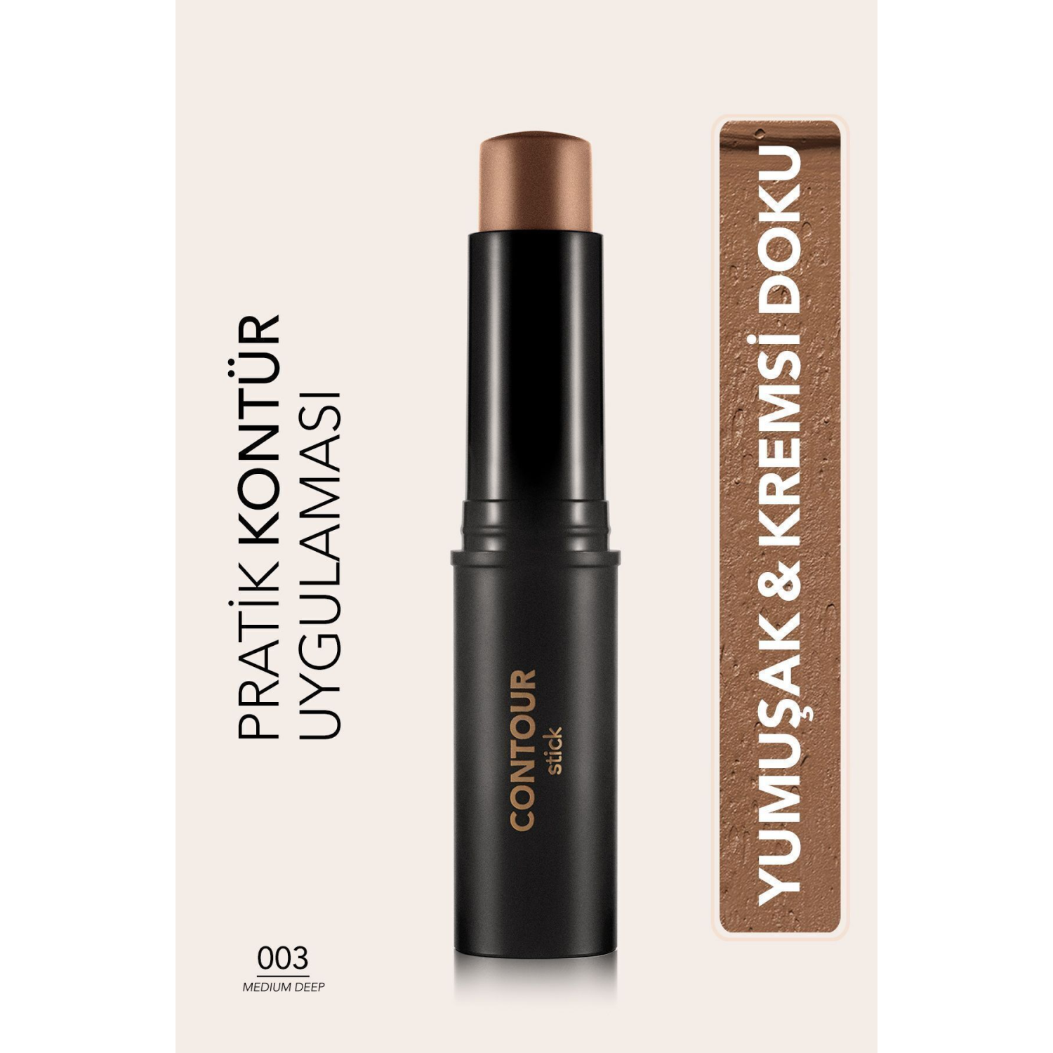 Yumuşak Dokulu Stik Kontür (KOYU TON) - Stick Contour - 003 Medıum Deep - 8690604554874