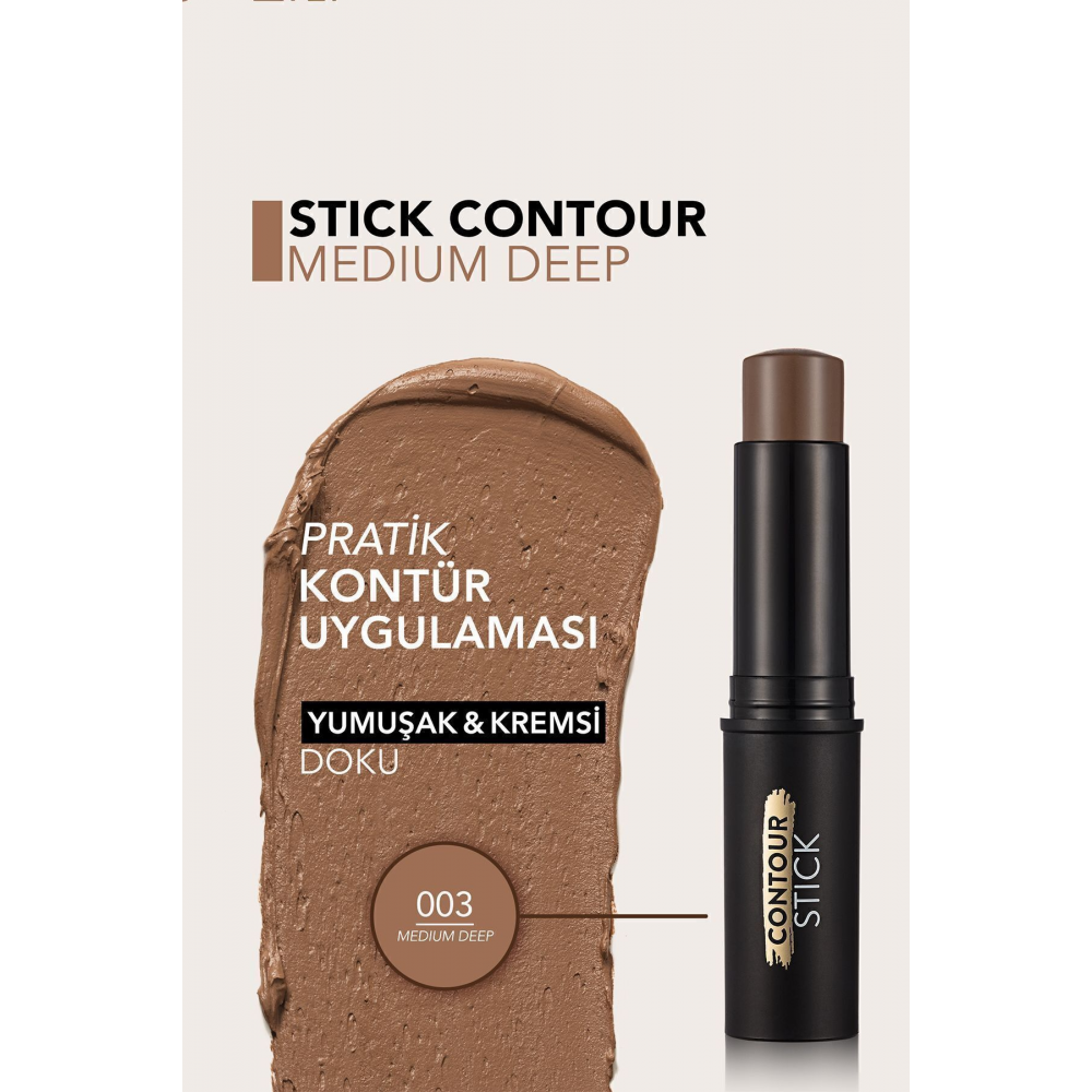 Yumuşak Dokulu Stik Kontür (KOYU TON) - Stick Contour - 003 Medıum Deep - 8690604554874
